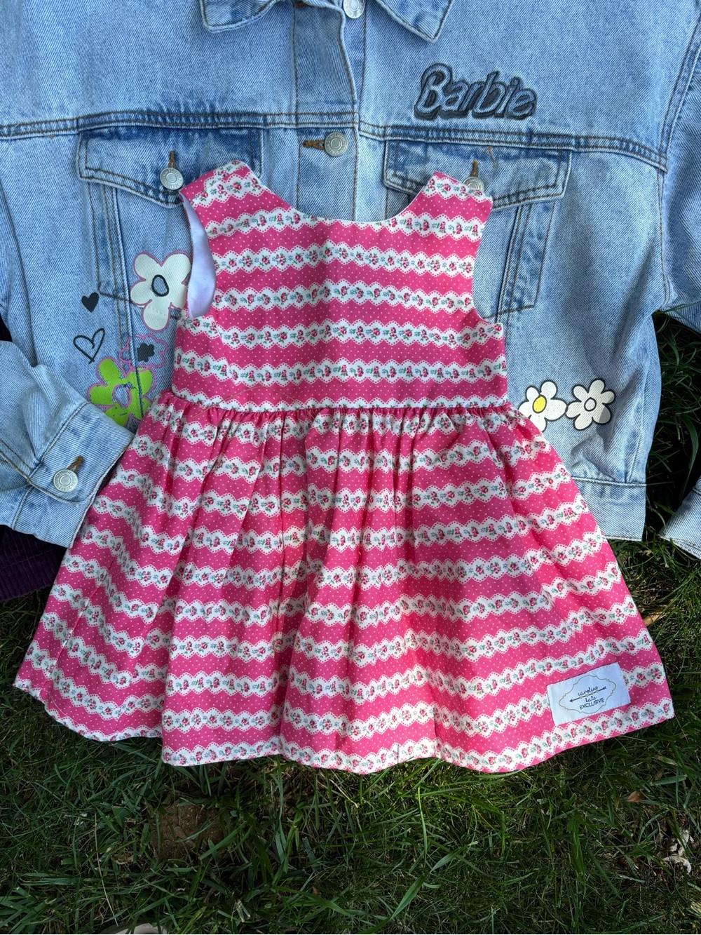 Barbie Pink Patterned Girls' Casual Dress